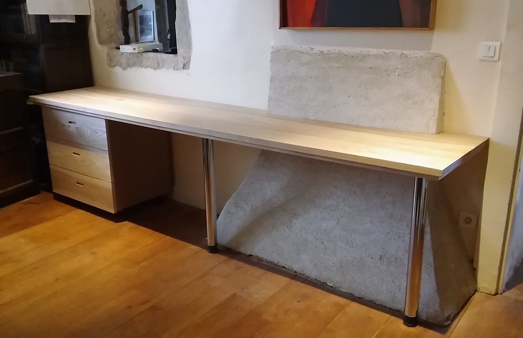 Bureau en frêne massif