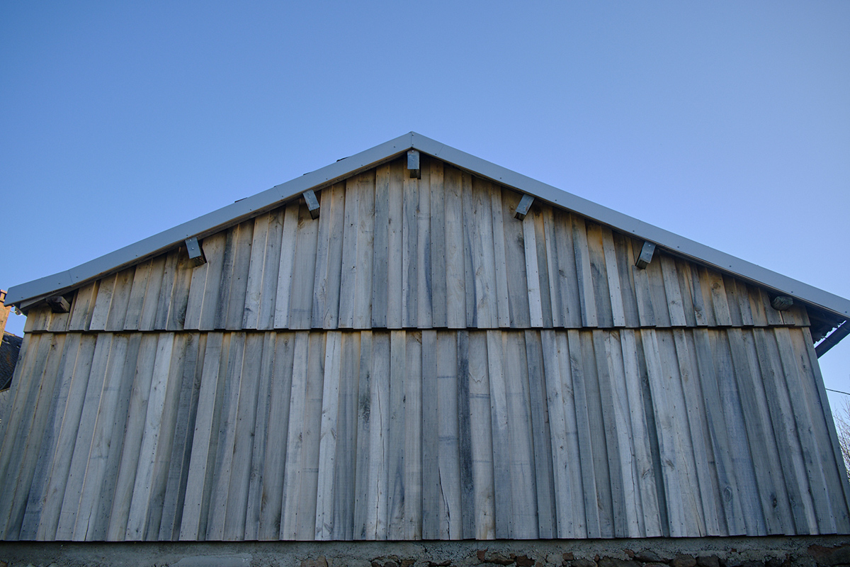 Bardage peuplier, vue pignon